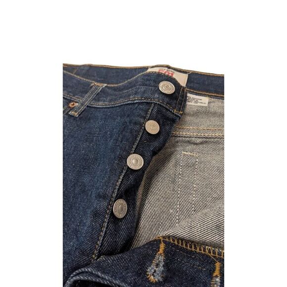Levi 501 Men’s 40x 32 Button Fly Original Wash Straight Denim‎ Blue Jeans - Picture 4 of 11